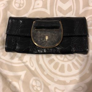Women’s R&Y Augousti Snakeskin and Stingray Clutch